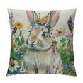thumbnail image 1 of Qinduosi Easter Pillow Covers Set of Spring Cute Watercolor Pink Floral Meadow Easter Themed Decorative Throw Pillow Cases Outdoor Farmhouse Decoration for Sofa Couch Bed, 1 of 5