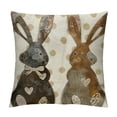thumbnail image 1 of Qinduosi Easter Polka Dot Bunny Pillow Covers Inch Spring Easter Rabbit Linen Throw Pillow Case Cushion Cover for Sofa Couch Home Decor, 1 of 5