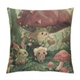 thumbnail image 1 of Qinduosi Family Little Mushroom Throw Pillow Covers Square Home Decorative Cushion Pillowcase  White, 1 of 5