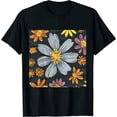 thumbnail image 1 of Qinduosi Flower Shirt for Women Cute Floral Print Summer Graphic Tops Black, 1 of 3
