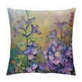 thumbnail image 1 of Qinduosi Flower Throw Pillow Cushion Cover, in on Blurred Abstract Background with Picture Print, Decorative Square Accent Pillow Case,", Dark Lavender White, 1 of 5