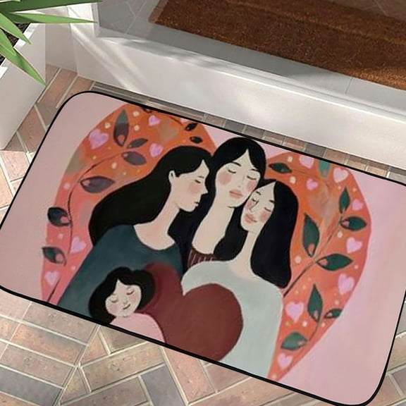 Qinduosi Front Door Mat Indoor Outdoor Welcome Doormats Non-Slip Entryway Mats Happy women's day Entry Rugs Absorbent Resist Dirt Floor Mats for Entrance, Inside, Patio Carpet 19.68*39.37 in