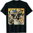 thumbnail image 1 of Qinduosi Funny Cats and Dogs Unisex T-Shirt - - Yellow Black, 1 of 3