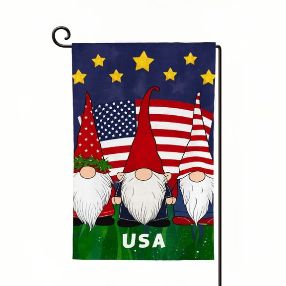 Qinduosi Garden flag, gnome Fall Flag Double Sided,Welcome Outdoor decorations for home Farmhouse Independence Day Outside House Decoration White