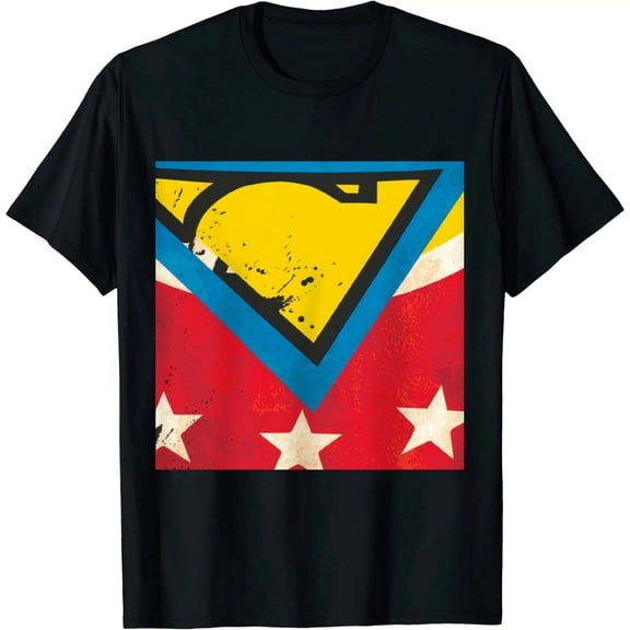 Qinduosi Glitter Juniors Costume Cape T-Shirt - Black