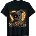 thumbnail image 1 of Qinduosi Graphic Tees Hugging Bear Design Printed Fear Sneaker Matching T-Shirt Black, 1 of 3