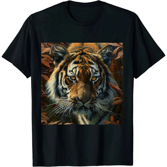 Qinduosi Graphic for Men Novelty Animal Pattern Short Sleeve Shirts Black