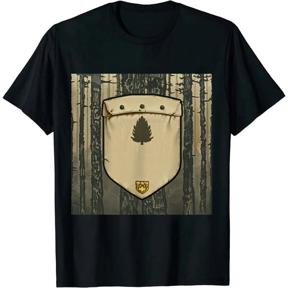 Qinduosi Halloween Forest Park Ranger Costume Mens T Shirt Black