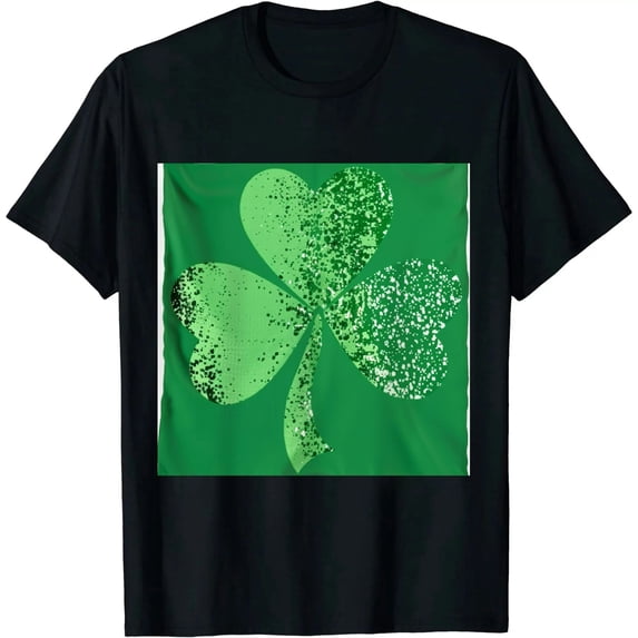 Qinduosi Happy St. Patrick's Day T Women Print Gift Irish Festival Holiday Tee Black