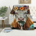 thumbnail image 1 of Qinduosi Highland Cow Blanket,  Flannel Cute Highland Cow Themed White Throw, Soft Nap Throw Blanket for Home Boys Girls Women Highland Cow Lovers Gifts, 1 of 6