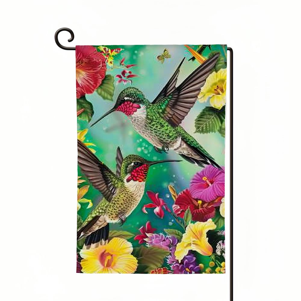 Qinduosi Hummingbird Garden Flags for Outside, Spring Summer Garden ...