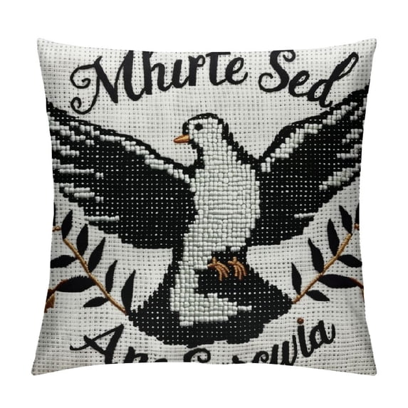 Qinduosi Inspirational Bible Verse Decorative Throw Pillowcase Give Us This Day Our Daily Bread Cozy Linen Cushion Covers Rustic Pillow for Living Room Bedroom Home Decoration Zipper