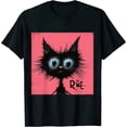 thumbnail image 1 of Qinduosi It's Fine I'm Fine Everything is Fine Funny Cat Printed T-Shirt for Women Short Sleeve Graphic Womens Tee Tops Black, 1 of 3