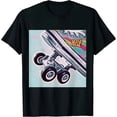 thumbnail image 1 of Qinduosi  Keep Rollin' - Retro Positive Short Sleeve Graphic Tee - Multiple Colors Black, 1 of 3