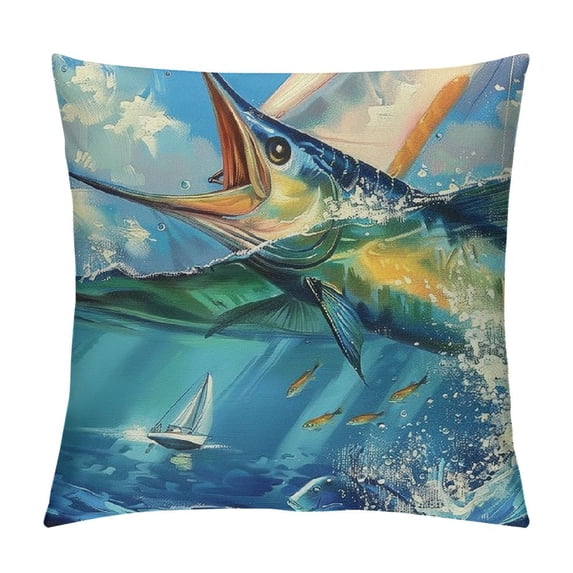 Qinduosi Kids Throw Pillow Covers " Set of Ocean Pillow Cases Cushion Covers Nautical ing and Decorative Throw Pillowcases Nature Marine Animal Cushion Cases