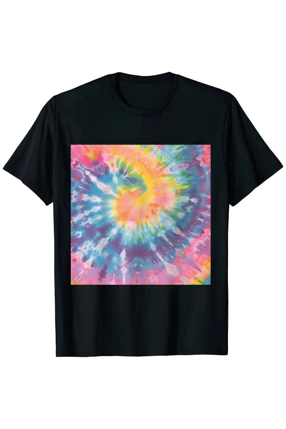 Ladies Fashion Shirt - Ladies Classic Clothing - Cheer Friend Funshine Good Luck Tie Dye Tee Black