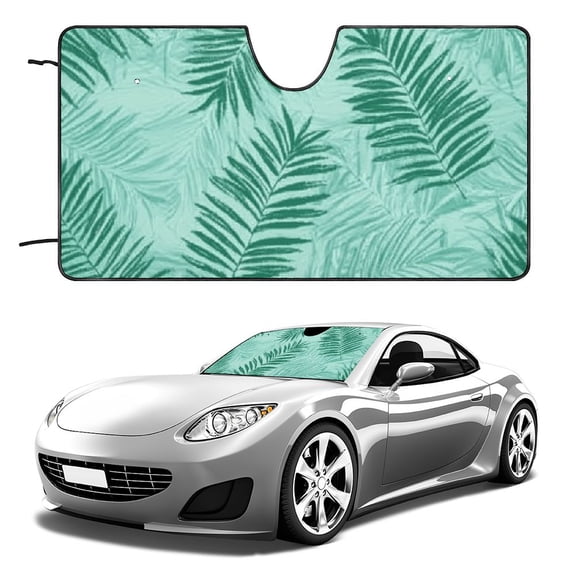 Qinduosi Leaves Sun Reflector Windshield Sunscreen Car Sun Shade Windshield Sunshade Universal Fit Blocks The Sun Protect Car Interior Foldable Car Sunshade for Vehicle 51x28in