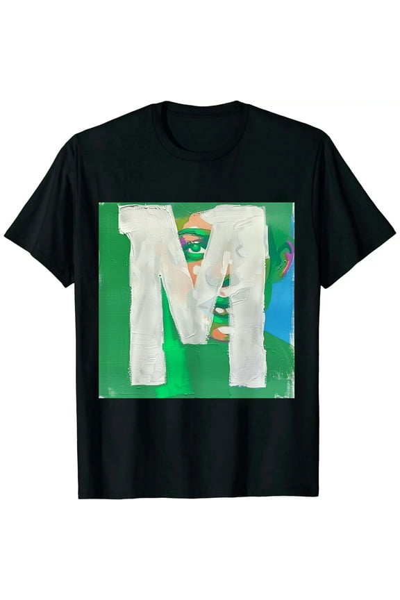 Letter M Halloween Costumes T-Shirt | Funny Cool Graphic Tee Idea | for Men Black