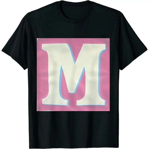 Qinduosi Letter M Halloween Costumes T-Shirt | Funny Cool Graphic tee idea | for Women Black