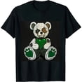 thumbnail image 1 of Qinduosi Lucky Green Design Printed Hugging Bear Matching Black, 1 of 3