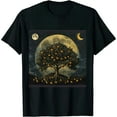 thumbnail image 1 of Qinduosi Lunar Fruit Long Sleeve T-Shirt - Moon T-Shirt - Illustration Long Sleeve Tee Shirt Black, 1 of 3