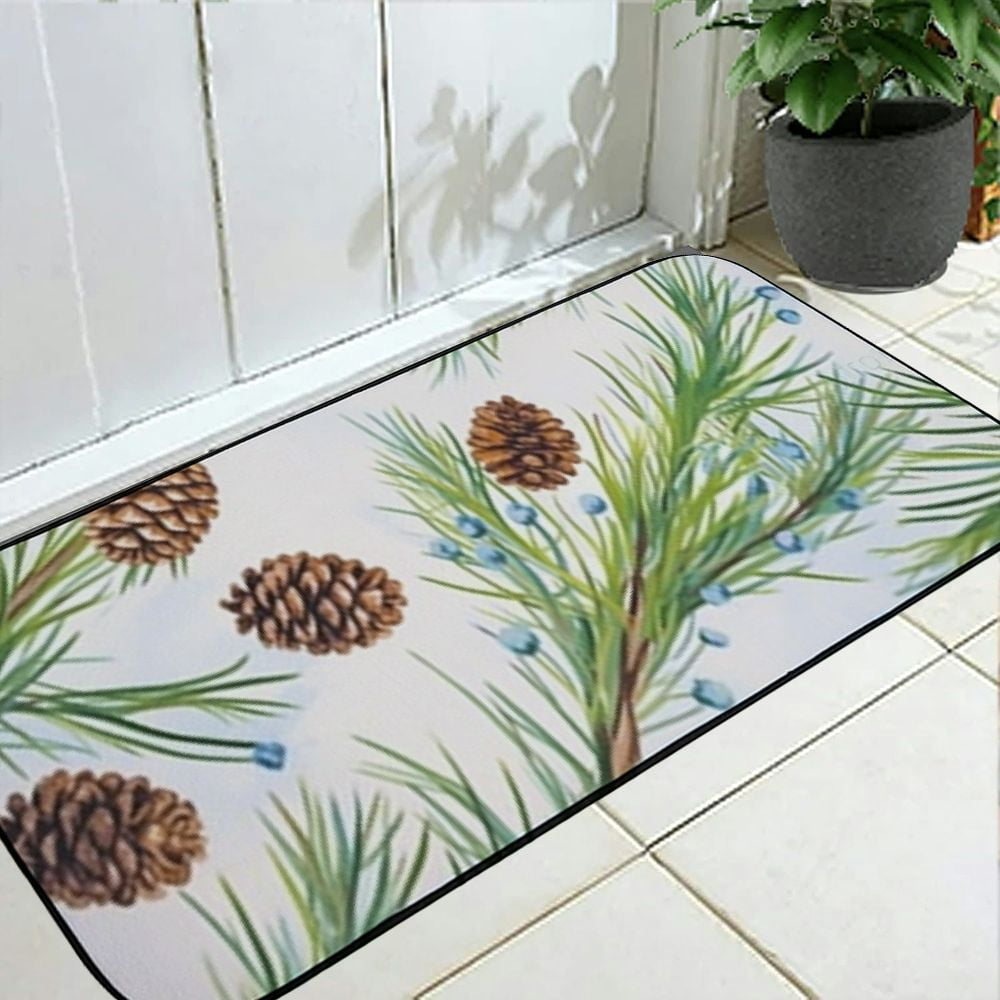 Qinduosi Mats, Christmas Doormat, Front Back Mat Rubber Backing, Non Slip, Indoor &amp; Outdoor, Waterproof, Use for Entry, Patio, Areas 19.68*47.24 in