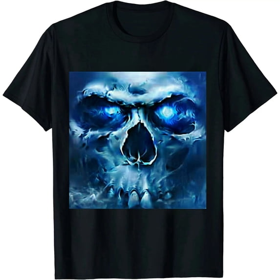 Qinduosi Men Printed Short Sleeve T-Shirts Casual Tees Black