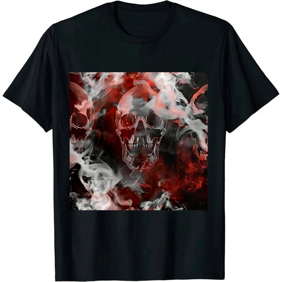 Qinduosi Men and Women Shirts UnisexFashion Printed Shirts for Adults Short Sleeve Top T-Shirts Black