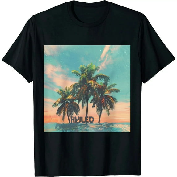 Qinduosi Men's Big Square Logo Short Sleeve T-Shirt Black