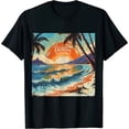 thumbnail image 1 of Qinduosi Men's Graphic Tee - Summer Cartoon Letter Top Landscape Slogan Palm Tree Print Vintage Casual Short Sleeve T-Shirt Black, 1 of 3