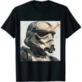 thumbnail image 1 of Qinduosi Men's Line T-Shirt Black, 1 of 3