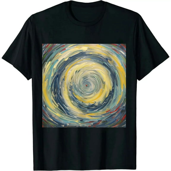 Qinduosi Men's Starry Night T-Shirt Black