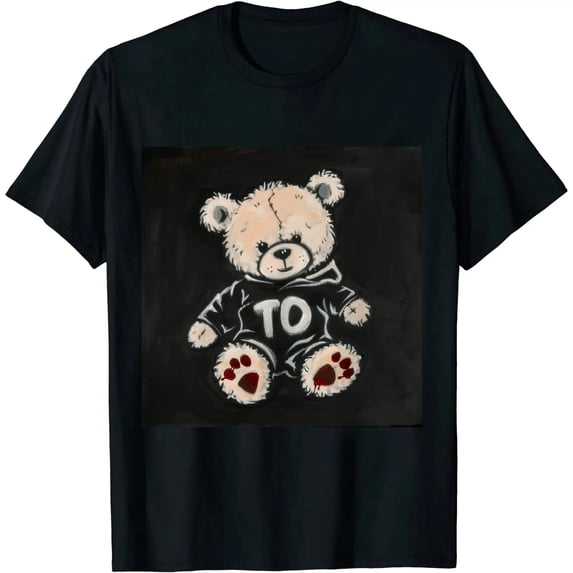 Qinduosi Men's Summer Graphic Short Sleeve Crewneck T-Shirt Tee Shirts Black