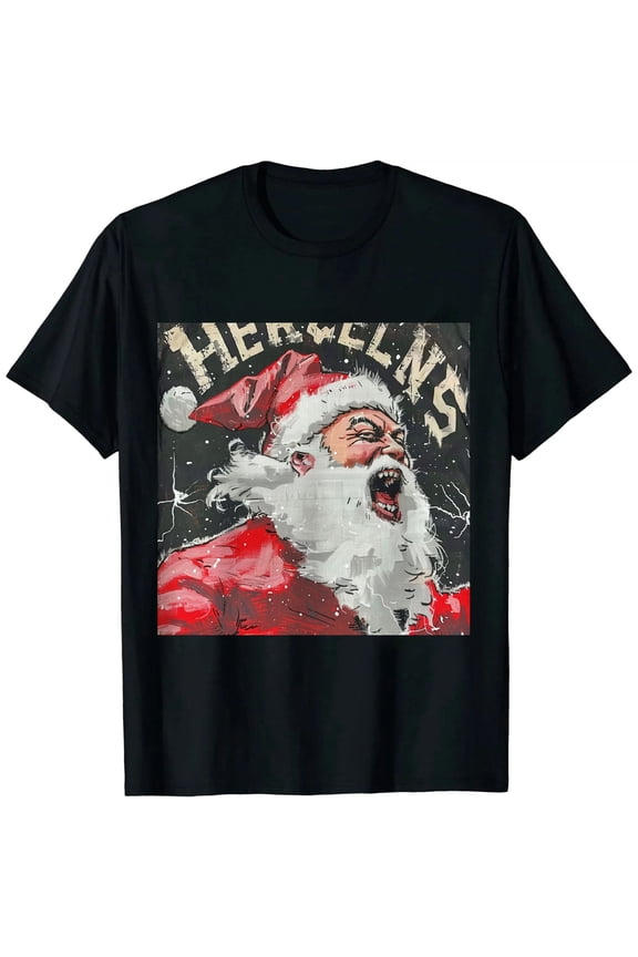 Mens Big T Shirt Xmas Fat Tee for Guys Black