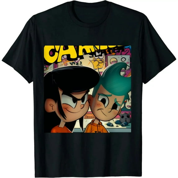 Qinduosi Mens Throwback Shirt - Jonny Bravo, , , D & dy Tee - Throwback Classic T-Shirt Black