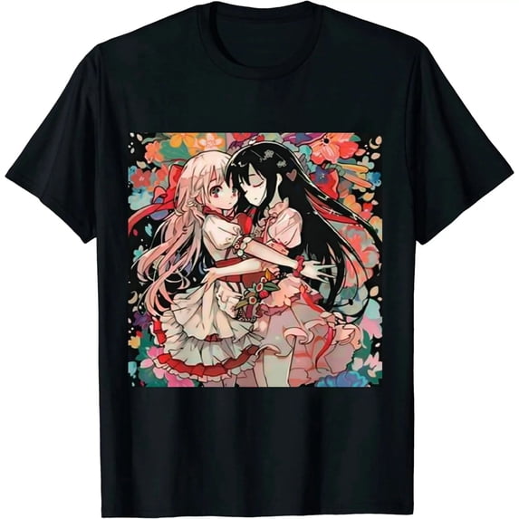 Qinduosi Monogatari Series Women's T Shirt Short Sleeve T Gildan Sleeved T-Shirt Casual Top Black
