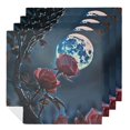 thumbnail image 1 of Qinduosi Moonlight Rose Cloth Napkins, Dinner Napkins Washable Reusable Polyester Table Napkins for Parties, Weddings and Dinners 6 PCS, 1 of 7