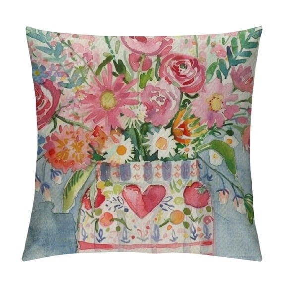 Qinduosi Mother's Day Pink Throw Pillow Cover for Best Mum, Inch Vases Flower Gift for Mum Cushion Case Decoration for Sofa Couch Set of