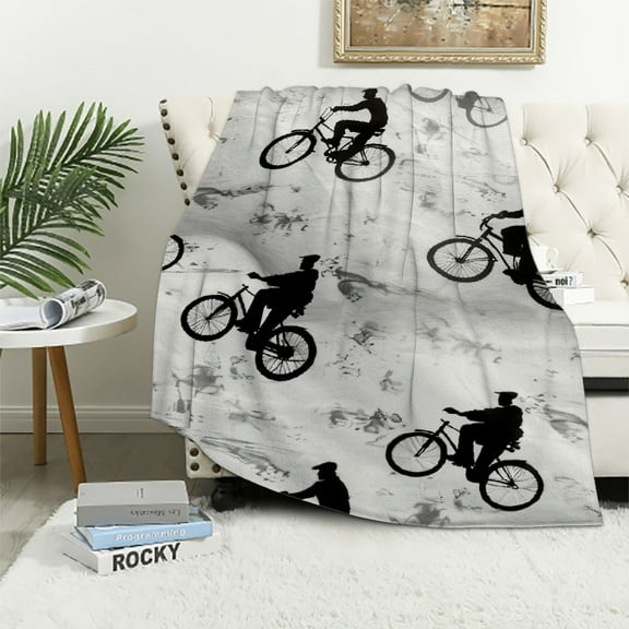 Qinduosi Motocross Rider Fleece Throw Blanket for Bed Sofa Couch Kids Motorcycle Fuzzy Blanket Dirt Bike Sherpa Blanket Boy Room Decor Plush Blanket Throw
