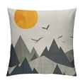 thumbnail image 1 of Qinduosi Mountain Landscape Throw Pillow Case, Mountain Mural, Sunset in Mountains, Birds Flying in Mountains Linen Square Throw Waist Pillow Case Decorative Cushion Cover Pillowcase Sofa White, 1 of 5