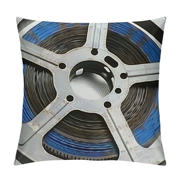 Qinduosi Movie Theme Throw Pillow Cover Vintage Pillow Cover, Photo Photography Cushion Cover Decorative Pillow Cover,Movie Theater Bedroom Decor White
