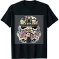 thumbnail image 1 of Qinduosi Multiple Face Men's Tops Short Sleeve Tee Shirt Black, 1 of 3