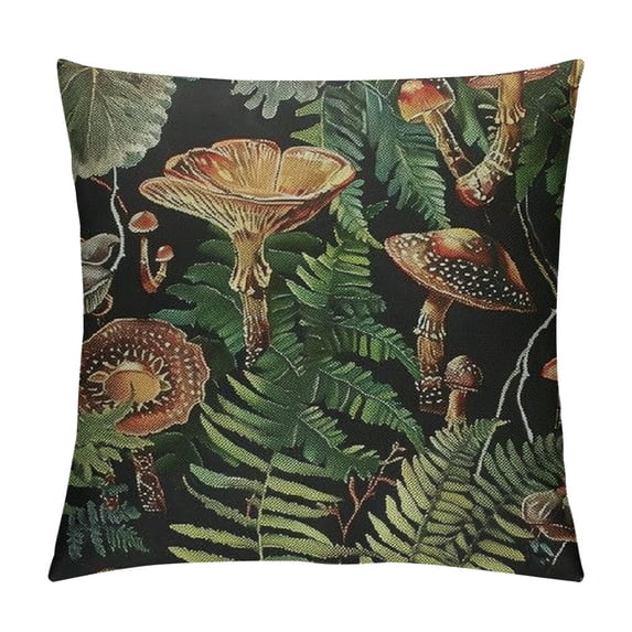 Qinduosi Mushroom Throw Pillow Covers Soft Botanical Nature Theme Cushion Covers For Living Room Bedroom Wild Mushroom Stuff Decorative Throw Pillowcases for Sofa Couch Chair White