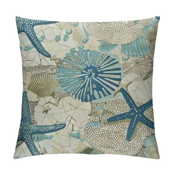 Qinduosi Nautical Coastal Pillow Covers Inch Set of , Beach Themed Ocean Throw Pillows Starfish Decorations Summer Pillowcase Linen Outdoor Decor Farmhouse Cushion Case for Home Bedroom White