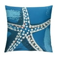 thumbnail image 1 of Qinduosi Nautical Starfish Throw Pillow Covers Inch Beach Themed Decorative Pillows Cases Set of Summer Ocean Blue Linen Pillowcase for Outdoor Couch Patio Living Room White, 1 of 5