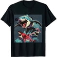 thumbnail image 1 of Qinduosi New Graphic Shirt Street Shark Novelty Tee Men's T-Shirt Black, 1 of 3