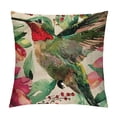 thumbnail image 1 of Qinduosi Outdoor Spring Watercolor Bird Throw Pillow Covers Hummingbird Summer Decorative Cushion Case Square Home Sofa Decorative Pillowcase for Patio Furniture Bed (Hummingbird-C) White, 1 of 5