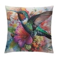 thumbnail image 1 of Qinduosi Outdoor Throw Pillow Covers - Floral Birds Pillowcases of Cushion Cases Summer Spring Couch Cover for Patio Furniture Bed Sofa White, 1 of 5