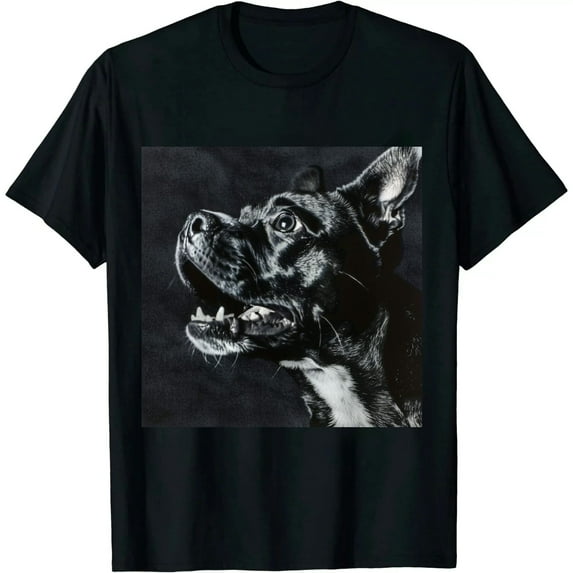 Qinduosi Oversized Dog Graphic Tees Men Streetwear Casual Summer Tops Unisex T-Shirt Black