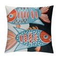 thumbnail image 1 of Qinduosi  PCS Embroidered Throw Pillow Cover Decorative Square Cushion Cases for Home Sofa Bed and Chair Inch (Red Fish) White, 1 of 5